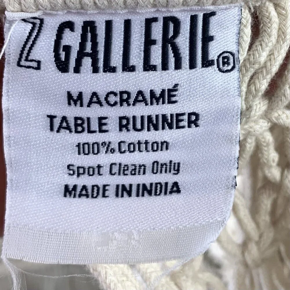 Macrame Table Runner Bohemian Home Decor Natural Cream 94